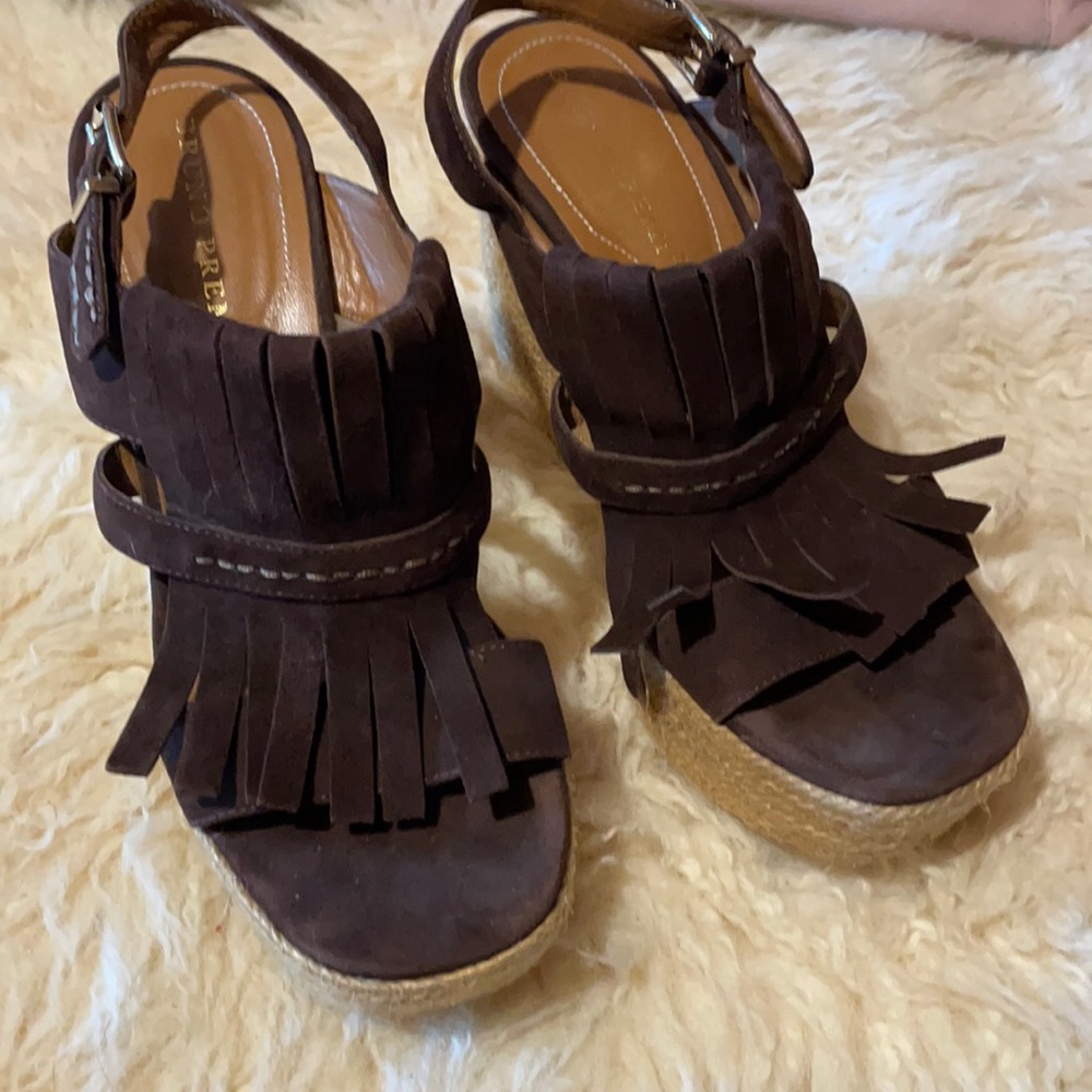 BRUNO PREMI platform suede wedges